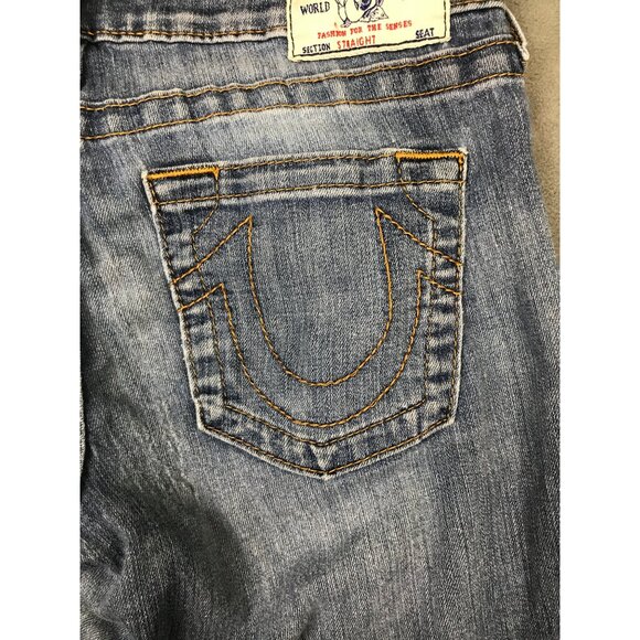 True Religion Jeans Womens 29 Low Rise Straight Light Wash Y2K - Picture 4 of 9